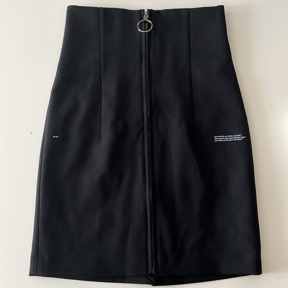 Off-White High-Rise Wool Pencil Skirt Formal Streetwear, US 6 - Picture 1 of 16